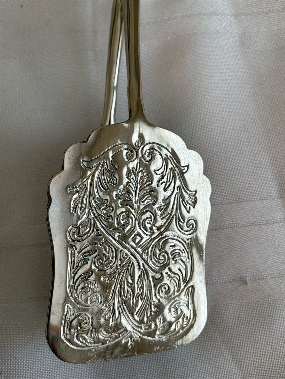 Silver Plated scissor cake/pastry salad tongs set of  two vintage